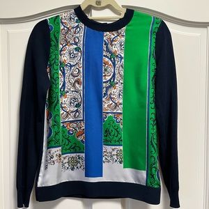 Tory burch silk front cotton back top